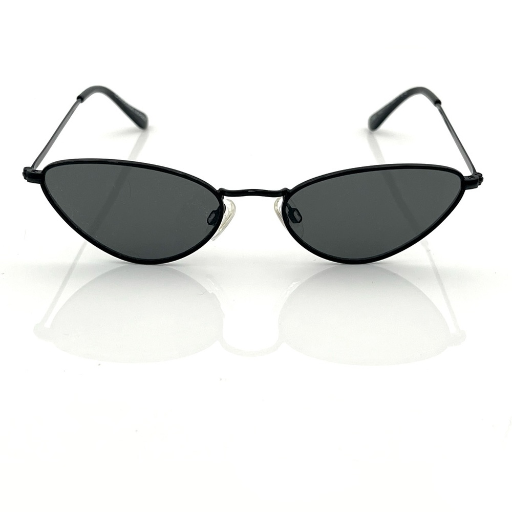 Authentic Carolina Lemke Black Thin Cat Eye Sunglasses
